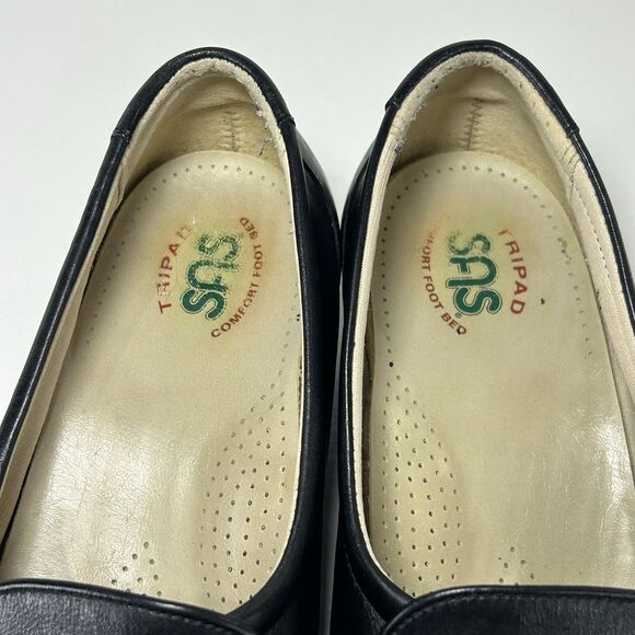 SAS Black Women's Shoes Easier Leather Loafer Wedge Slip-On 9 W Comfort USA - Picture 7 of 7